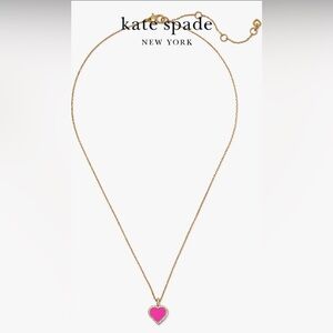 kate spade Gold and Pink Heart Necklace
